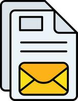 Email Line Filled Icon vector