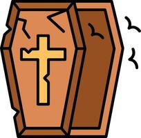 Coffin Line Filled Icon vector