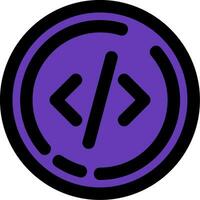 Code Line Filled Icon vector