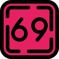 Sixty Nine Line Filled Icon vector