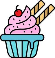 Cupcake Line Filled Icon vector