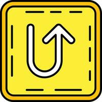 U turn Line Filled Icon vector