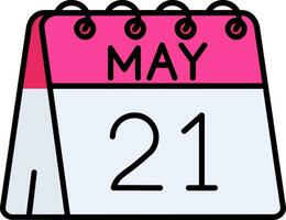 21st of May Line Filled Icon vector
