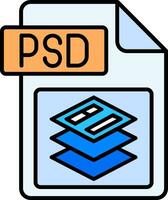 Psd file format Line Filled Icon vector