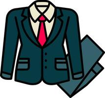 Business suit Line Filled Icon vector