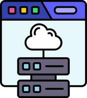 Cloud storage Line Filled Icon vector
