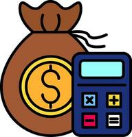 Budget Line Filled Icon vector