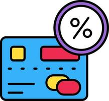 Percentage Line Filled Icon vector