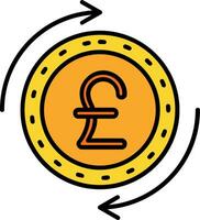 Pound Line Filled Icon vector