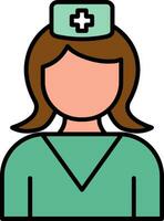 Nurse Line Filled Icon vector