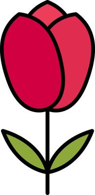 Tulip Line Filled Icon