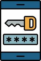 Password Line Filled Icon vector