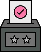 votación caja línea lleno icono vector