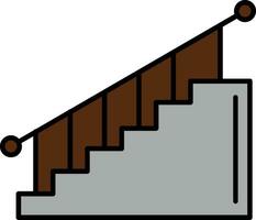 Stair Line Filled Icon vector