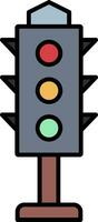 Traffic Lights Line Filled Icon vector