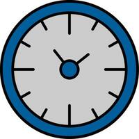 Clock Time Line Filled Icon vector