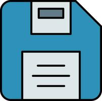 Diskette Line Filled Icon vector