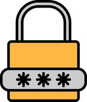 Lock Line Filled Icon vector