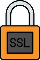 ssl línea lleno icono vector