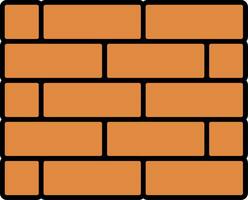 Brickwall Line Filled Icon vector