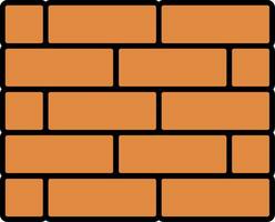 Brickwall Line Filled Icon vector