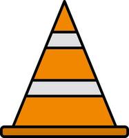 Cone Line Filled Icon vector