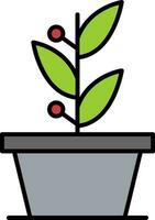 plantas línea lleno icono vector