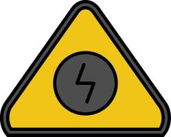 Electrical Danger Sign Line Filled Icon vector