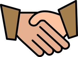 Hand Shaking Line Filled Icon vector