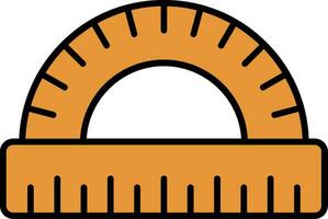 Protractor Line Filled Icon vector