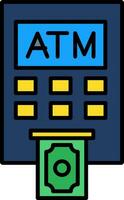 Atm Machine Line Filled Icon vector