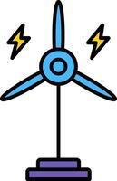 eólico turbina línea lleno icono vector