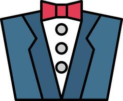 Groom Dress Line Filled Icon vector