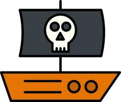 pirata línea lleno icono vector