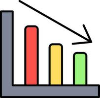 Line chart Line Filled Icon vector