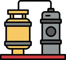 Processing Plant Line Filled Icon vector