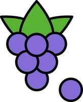 Boysenberries Line Filled Icon vector