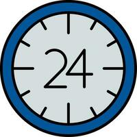24 Hours Line Filled Icon vector