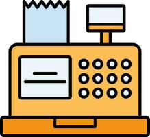 Cash Register Line Filled Icon vector