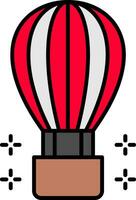 Hot Air Ballon Line Filled Icon vector