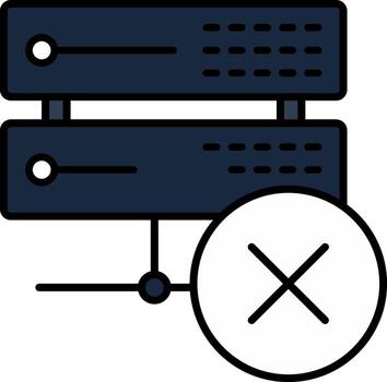 Eliminar datos línea lleno icono vector