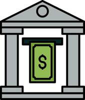 Cash Withdraw Line Filled Icon vector