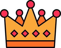 Crown Line Filled Icon vector