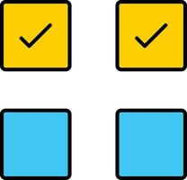 Check Box Line Filled Icon vector