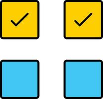 Check Box Line Filled Icon vector