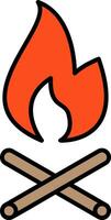 Fire Line Filled Icon vector