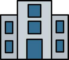 Building Line Filled Icon vector
