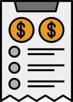 Bill Line Filled Icon vector