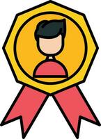 Employee Of The Month Line Filled Icon vector