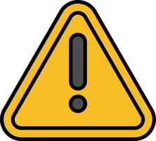 Warning Sign Line Filled Icon vector